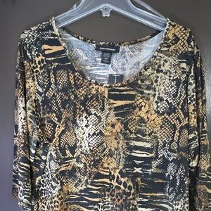 ‘Ashley Stewart ‘ Animal Print Asymmetrical /Hi-Lo Tunic (Plus)